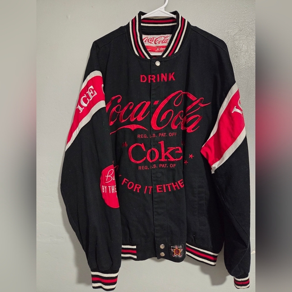 Coca Cola Other - COCA COLA JH DESIGNS 2X RACING VARSITY RETRO EMBROIDERED JACKET